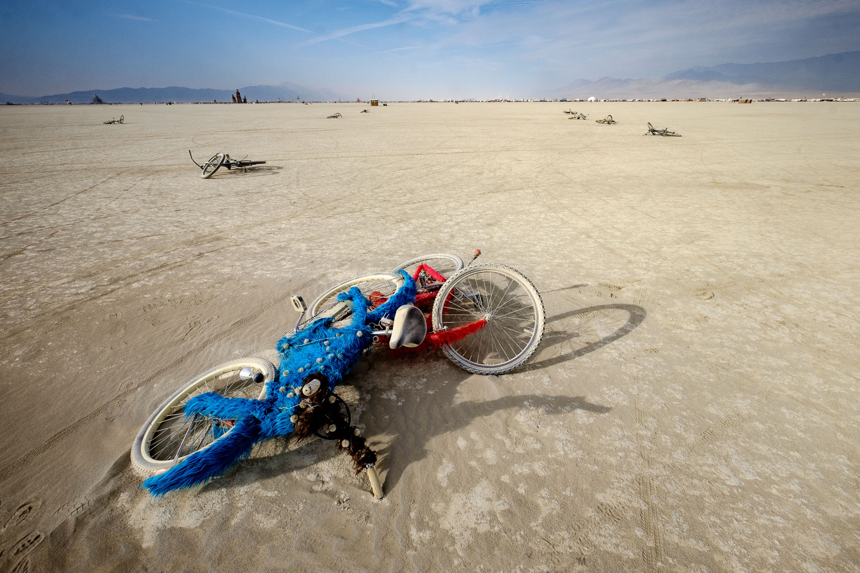 Abandoned bikes in deep playa