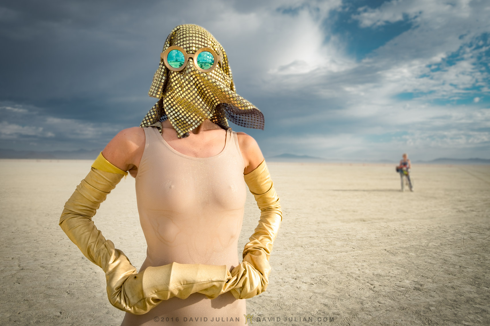 Dancer in Gold with Green Goggles
